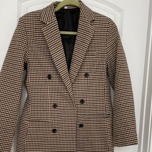 Checked brown blazer